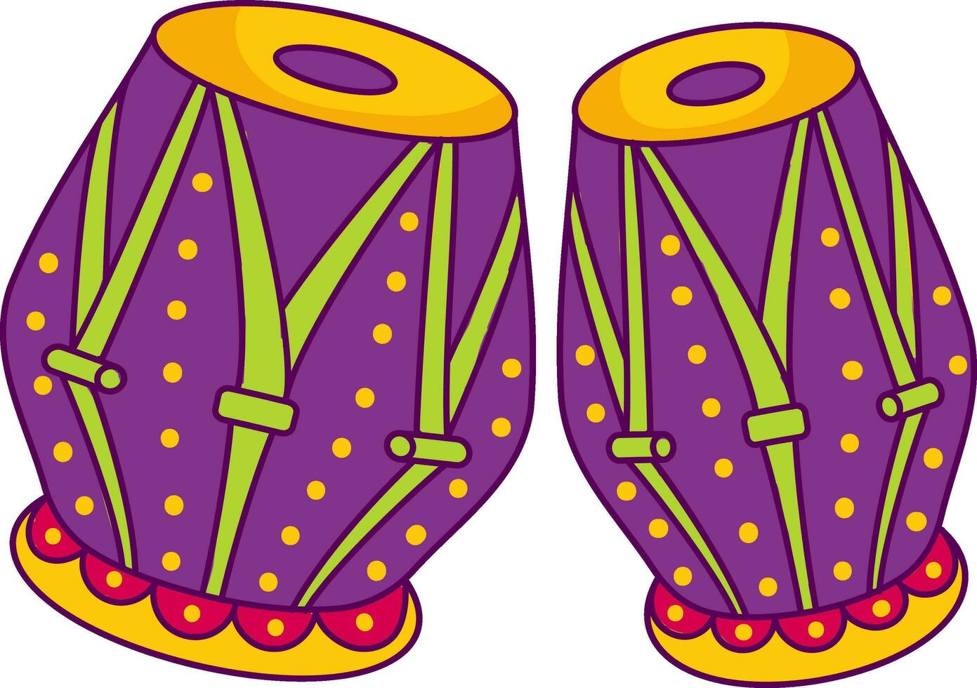 Flat Illustration Of Colorful Tabla Icon. vector