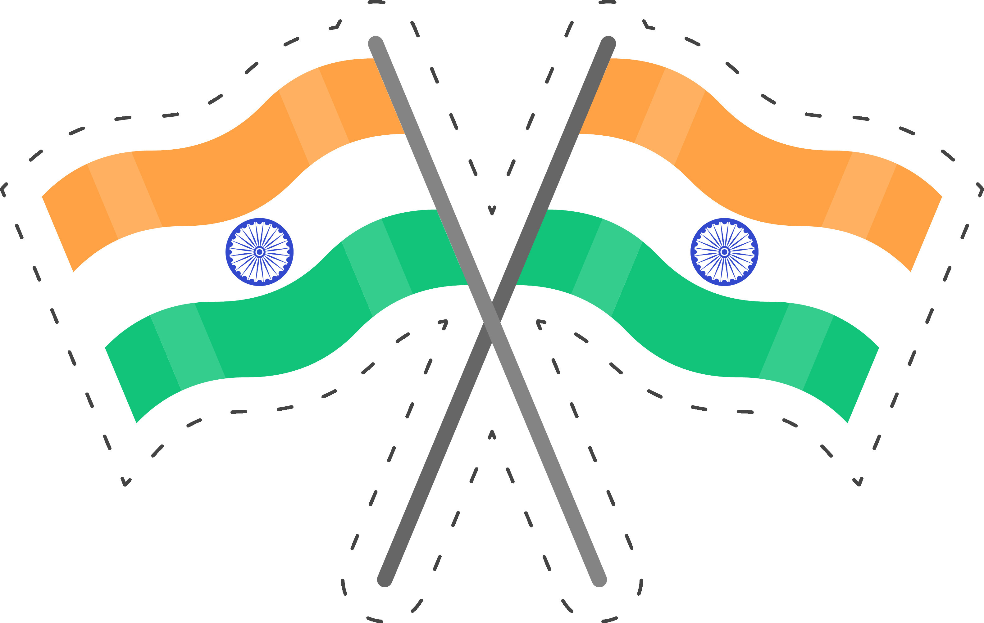 Cross Indian National Flag In Sticker Style. 24556795 Vector Art at