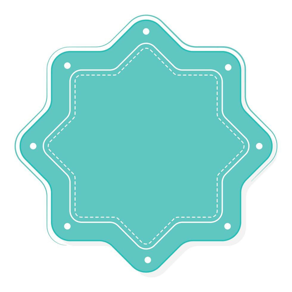 Blank Star Label Or Frame Element In Blue Color. vector