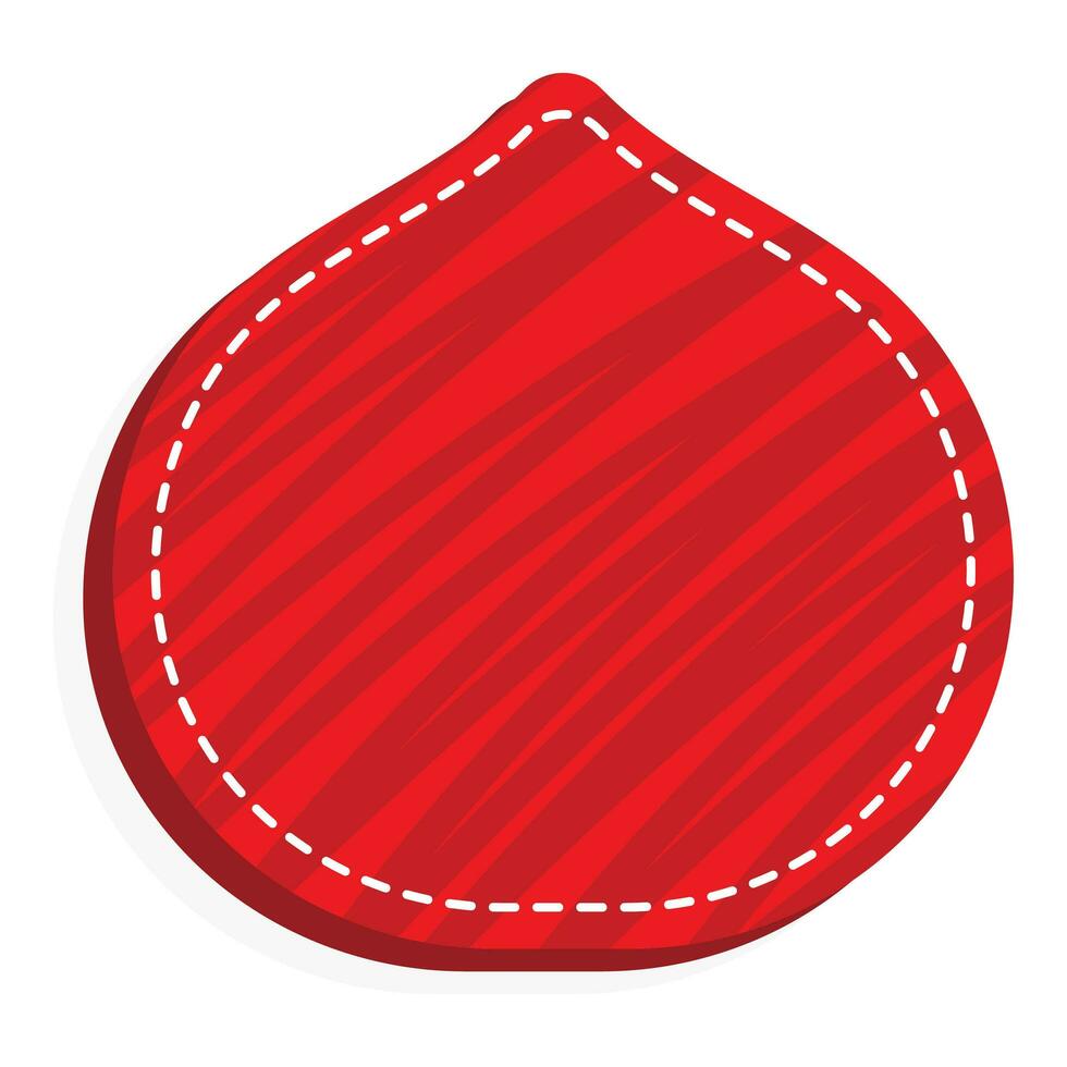 Red Empty Drop Shaped Label Or Tag On White Background. vector