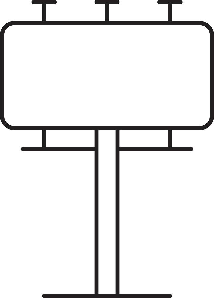 Stroke Style Billboard Or Hoarding Icon. vector