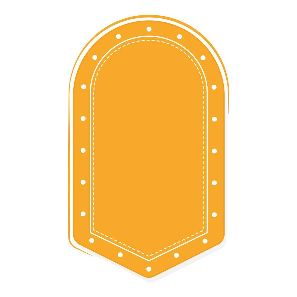 Chrome Yellow Empty Label Or Frame Element On White Background. vector