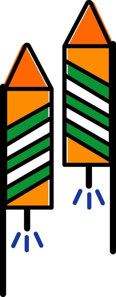 Illustration of Colorful Rocket Icon. vector