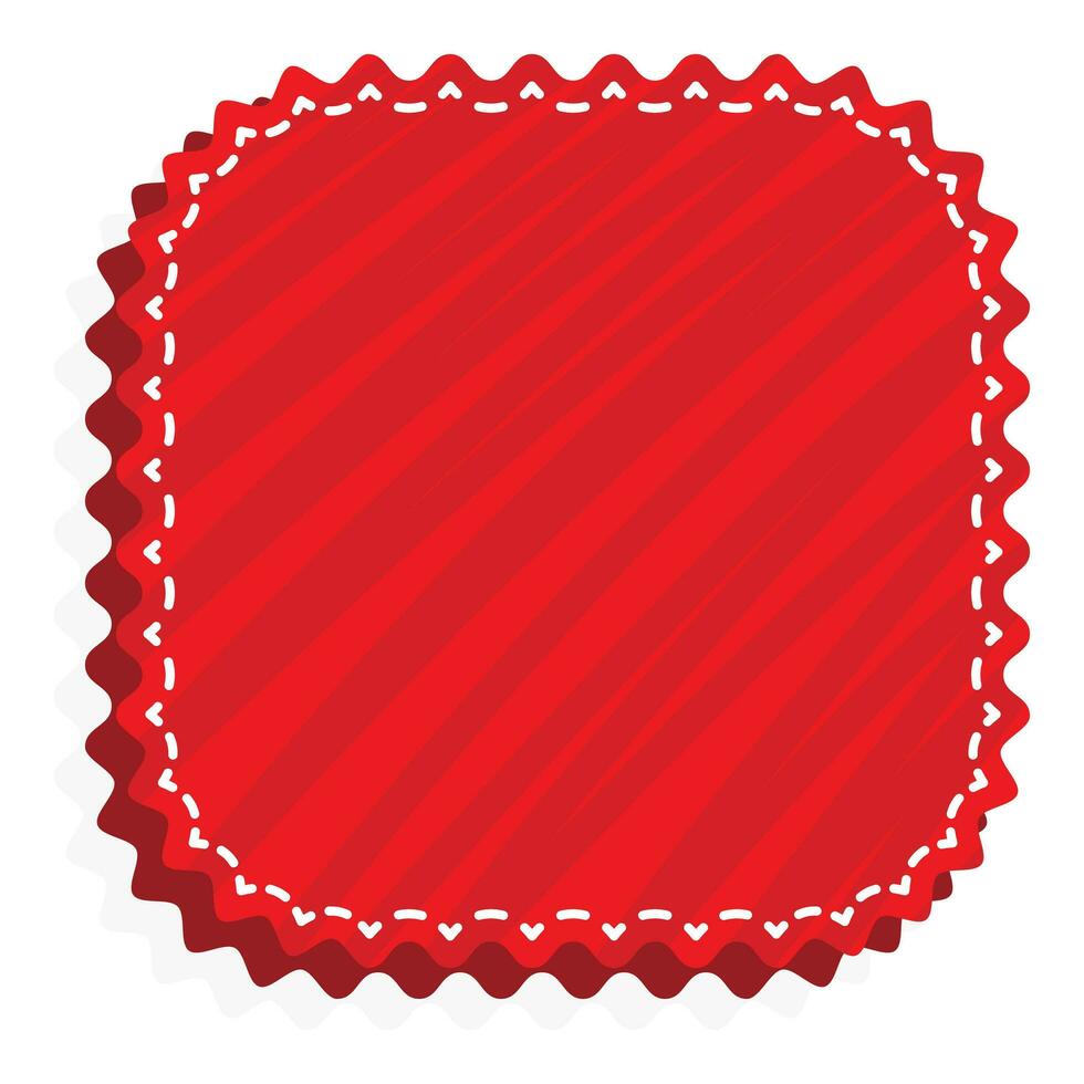 Red Blank Square Label Or Sticky On White Background. vector
