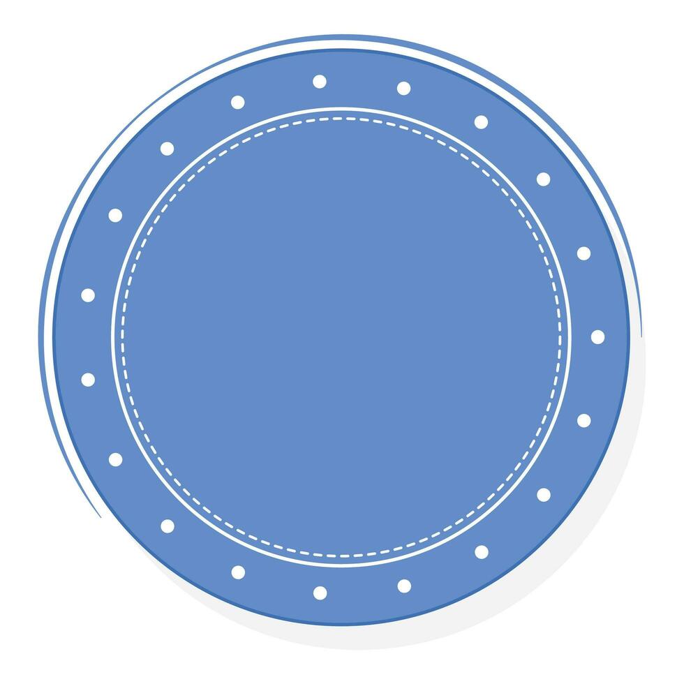 Blank Round Badge Or Label Element In Blue Color. vector