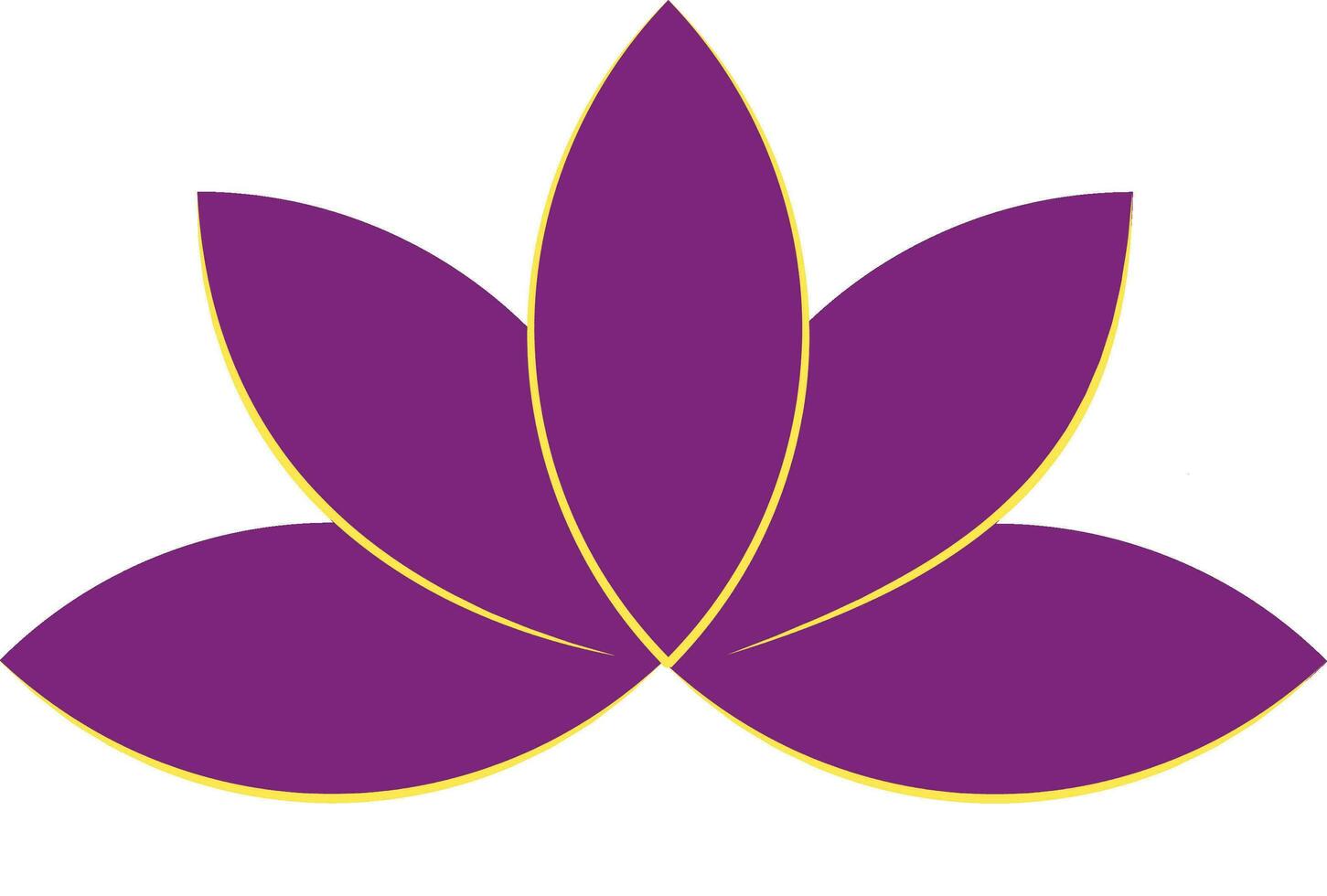 hermosa púrpura loto flor icono en plano estilo. vector