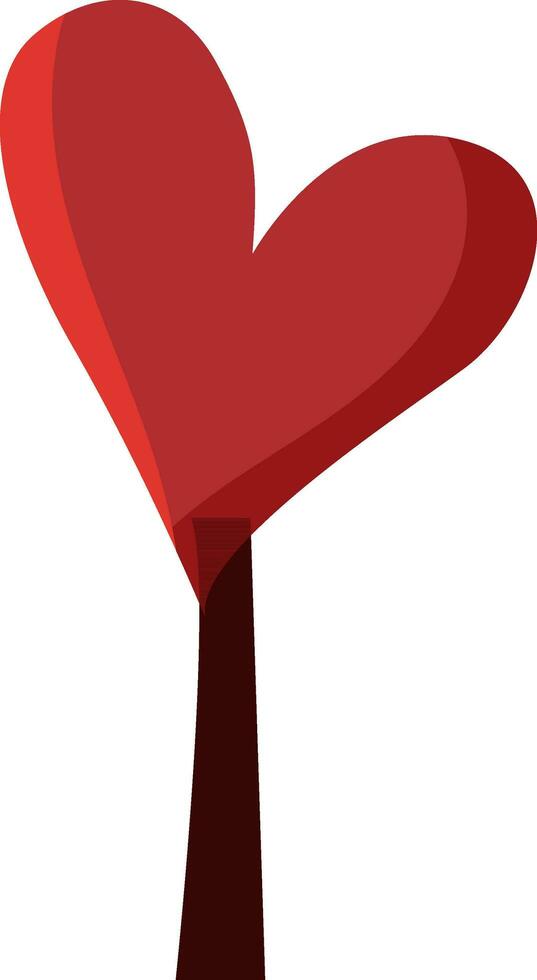 Red Heart Shape Tree Icon In Flat Style. vector