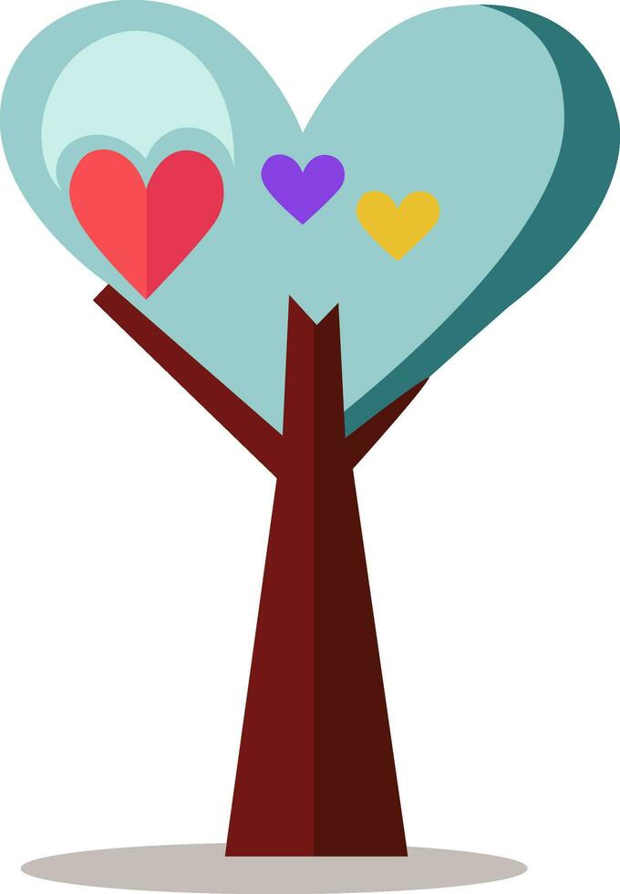 Flat Illustration Of Heart Shape Tree Icon. vector