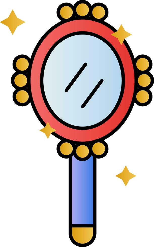 Hand Mirror Icon In Flat Style. vector