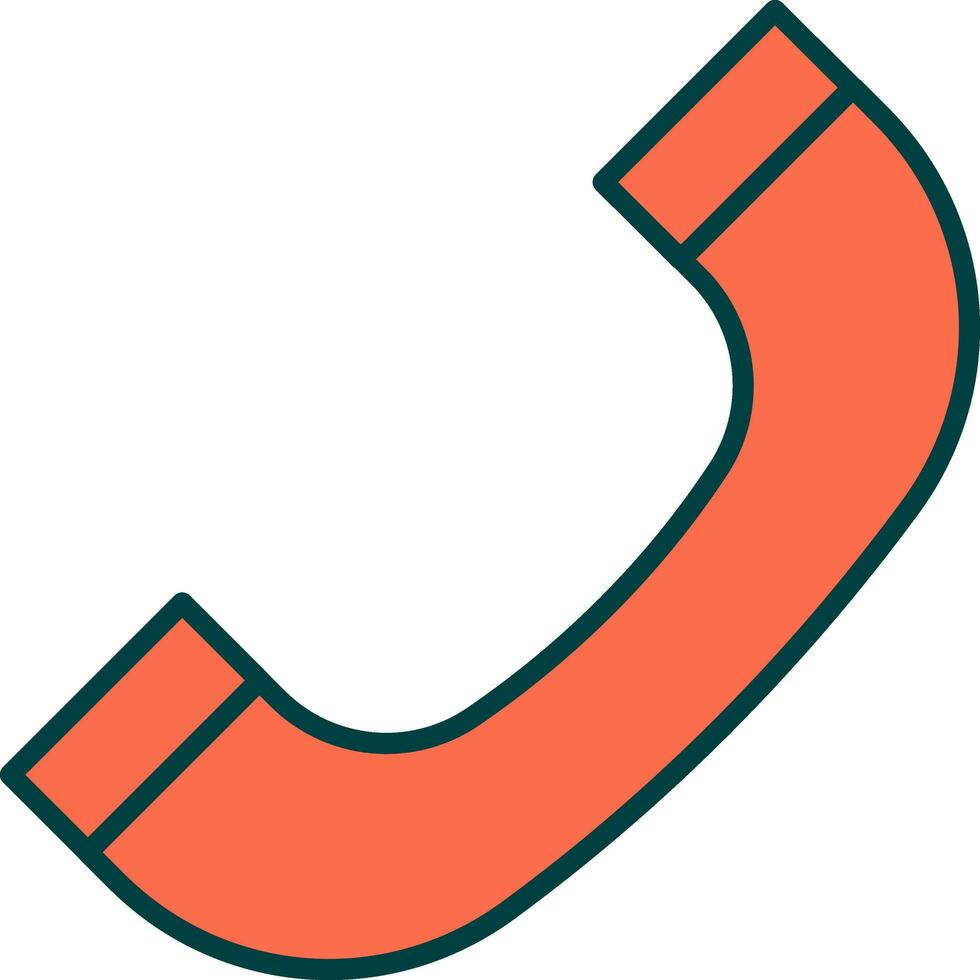 Flat Style Orange Phone Call Icon Or Symbol. vector