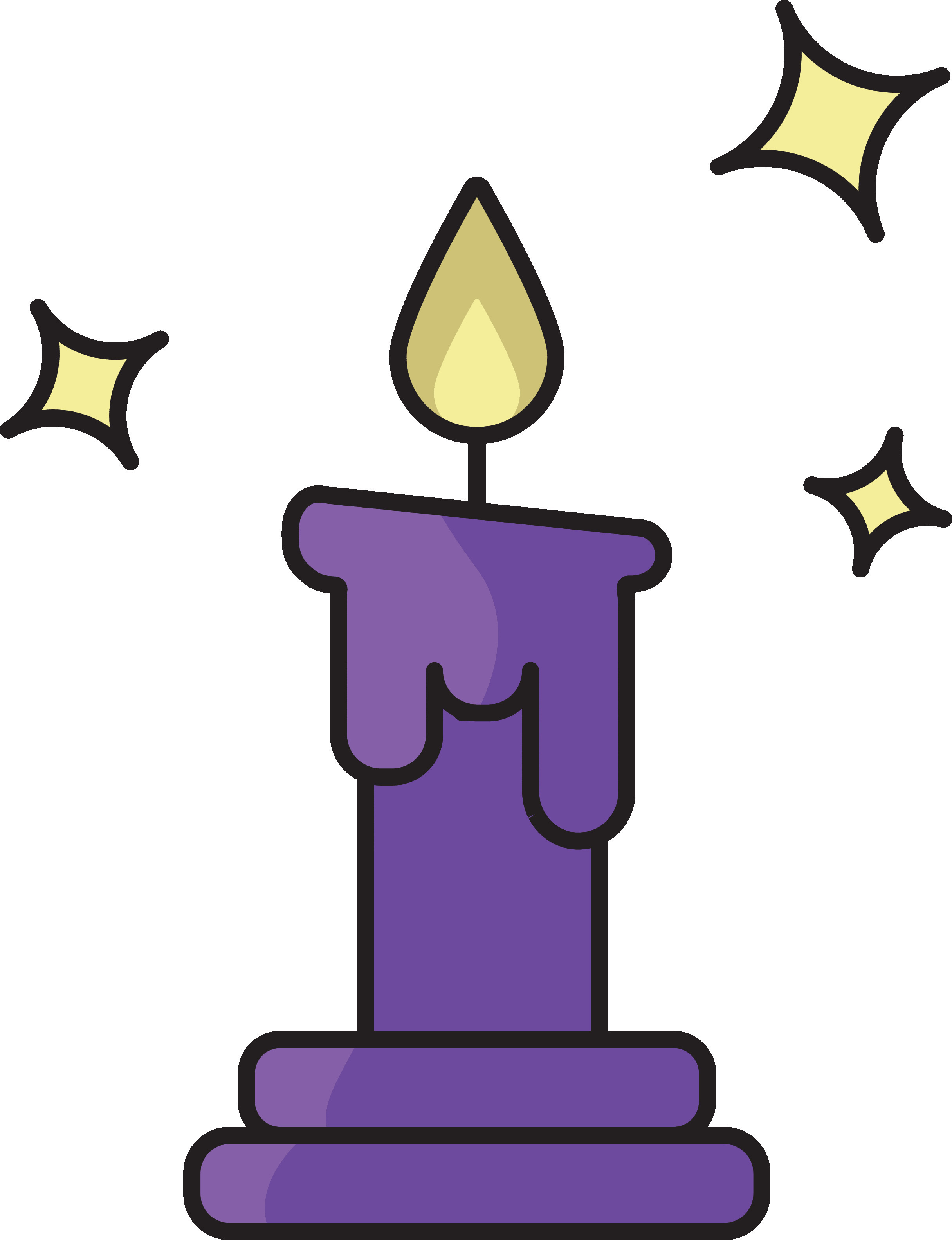 Isolated Burning Purple Candle Flat Icon. 24556987 Vector Art at Vecteezy