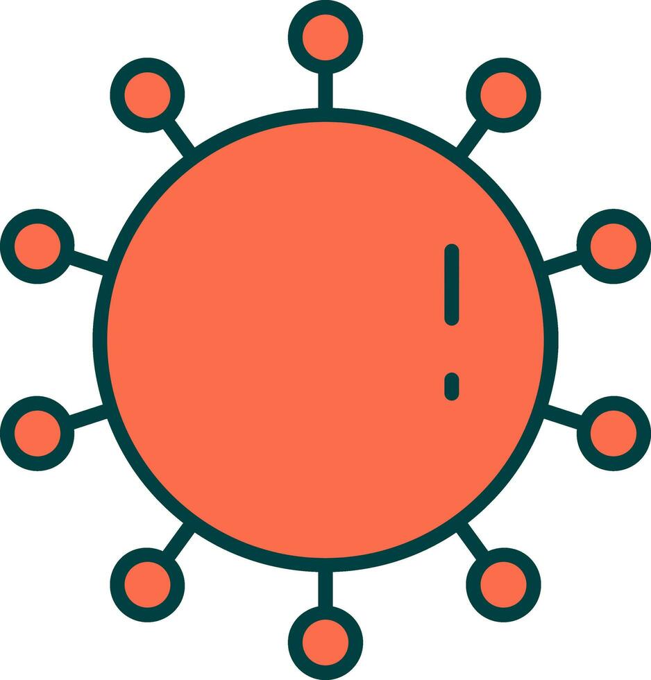 Flat Style Orange Virus Icon Or Symbol. vector