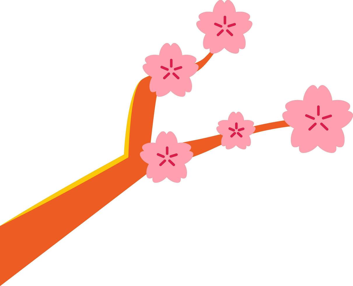 Cereza flor rama vistoso icono. vector