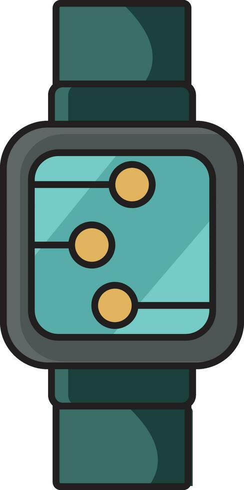 Flat Illustration Of Circuit Watch Icon. vector