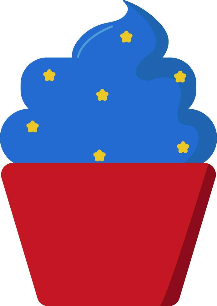 Illustration Of Decorative Muffins Icon In Blue And Red Color. vector