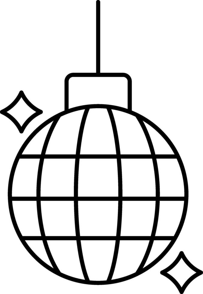 Illuminate Disco Ball Hang Outline Icon. vector