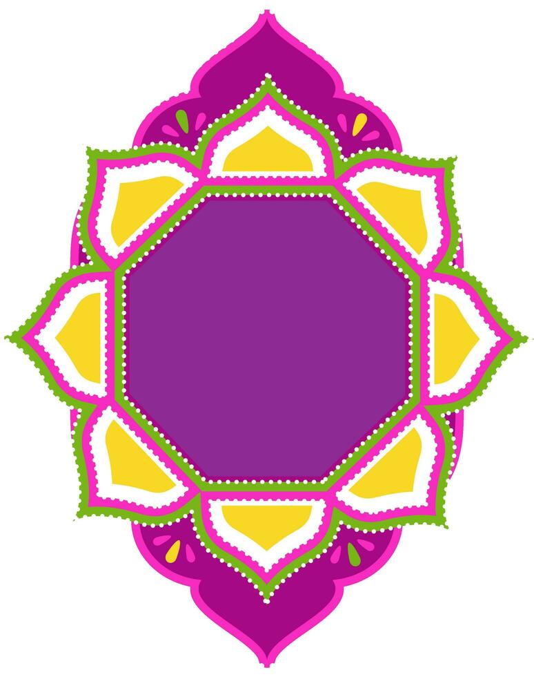 Colorful Mandala Frame Over White Background. vector