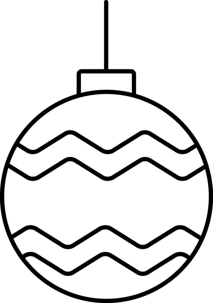 Isolated Zigzag Bauble Hang Icon In Line Art. vector