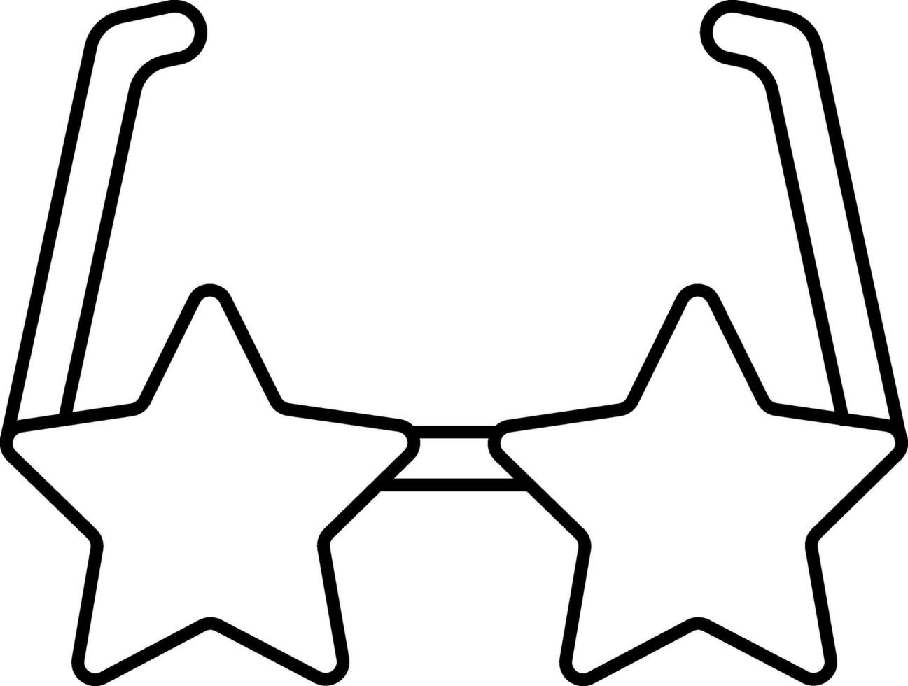 Isolated Star Goggles Outline Icon. vector