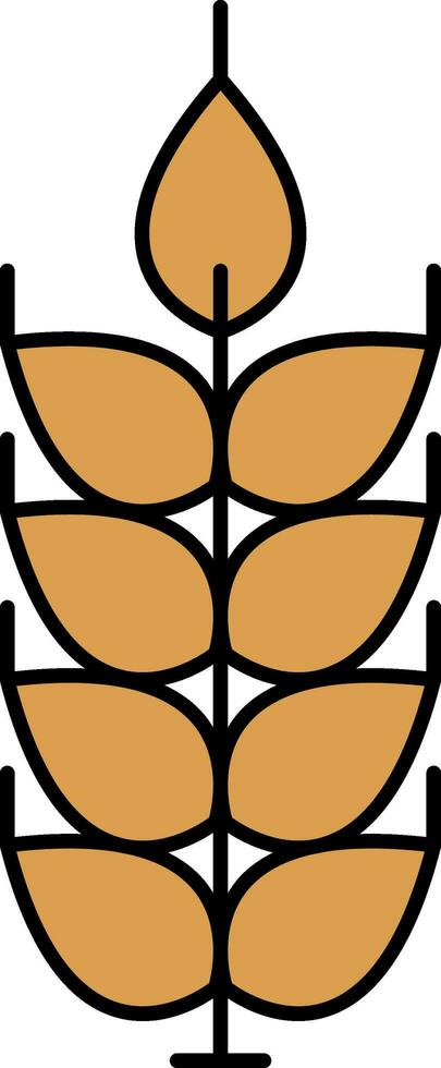 Orange Wheat Icon Or Symbol. vector