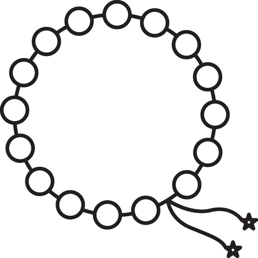 Isolated Bracelet Icon In Black Outline. vector