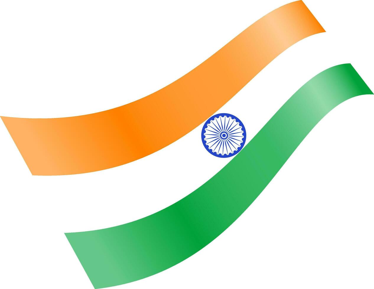 Wavy Indian National Flag Icon In Flat Style. vector