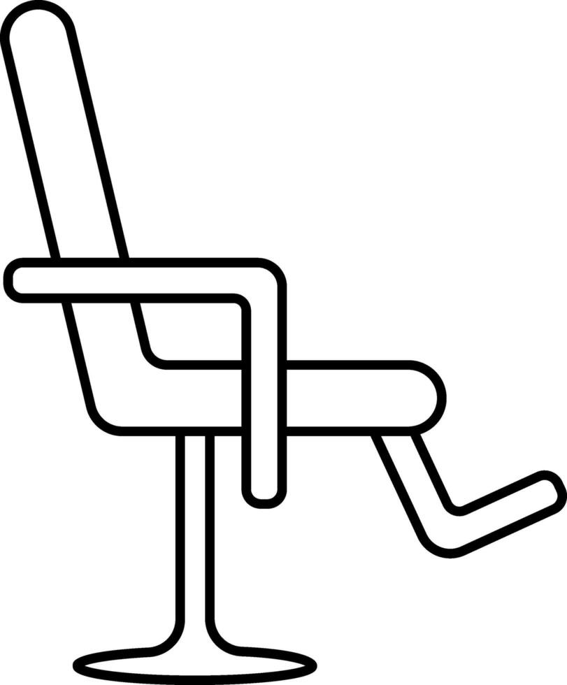 Isolated Barber Chair Icon In Outline Style. vector