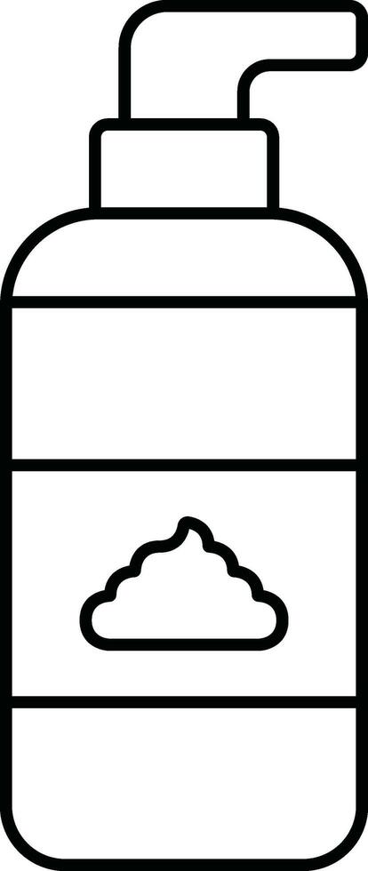 Isolated Foam Bottle Icon In Outline Style. vector