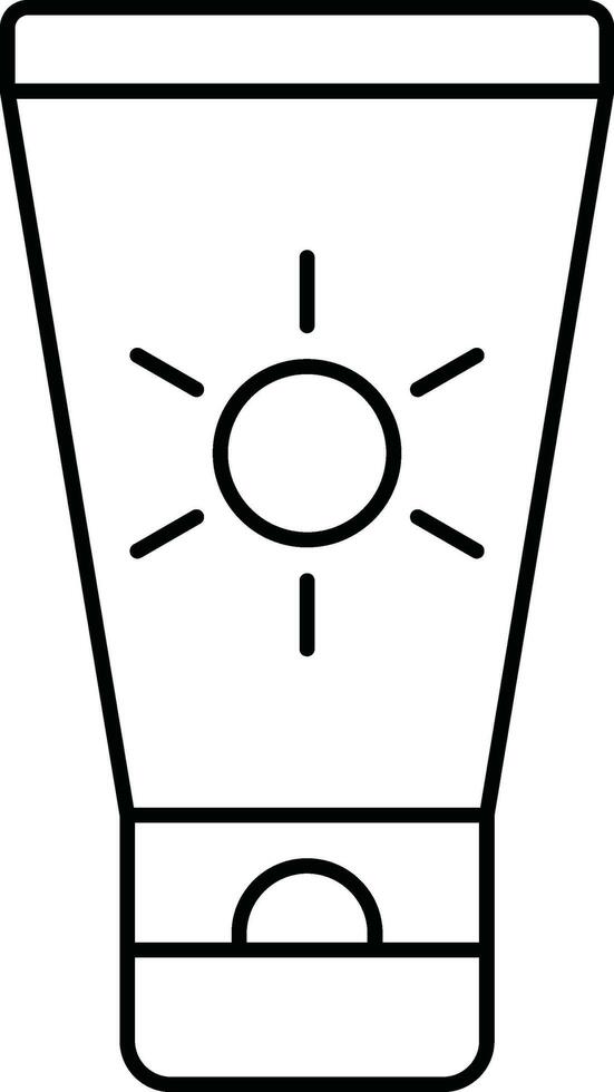 Isolated Sunscreen Tube Icon In Outline Style. vector