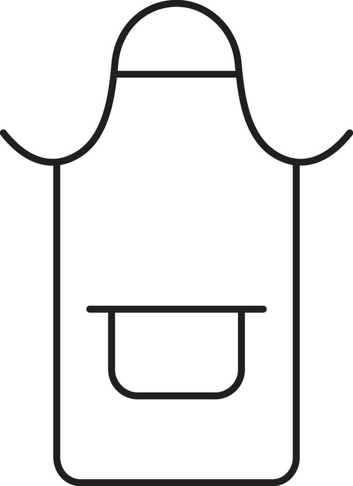 Isolated Apron Icon In Outline Style. vector