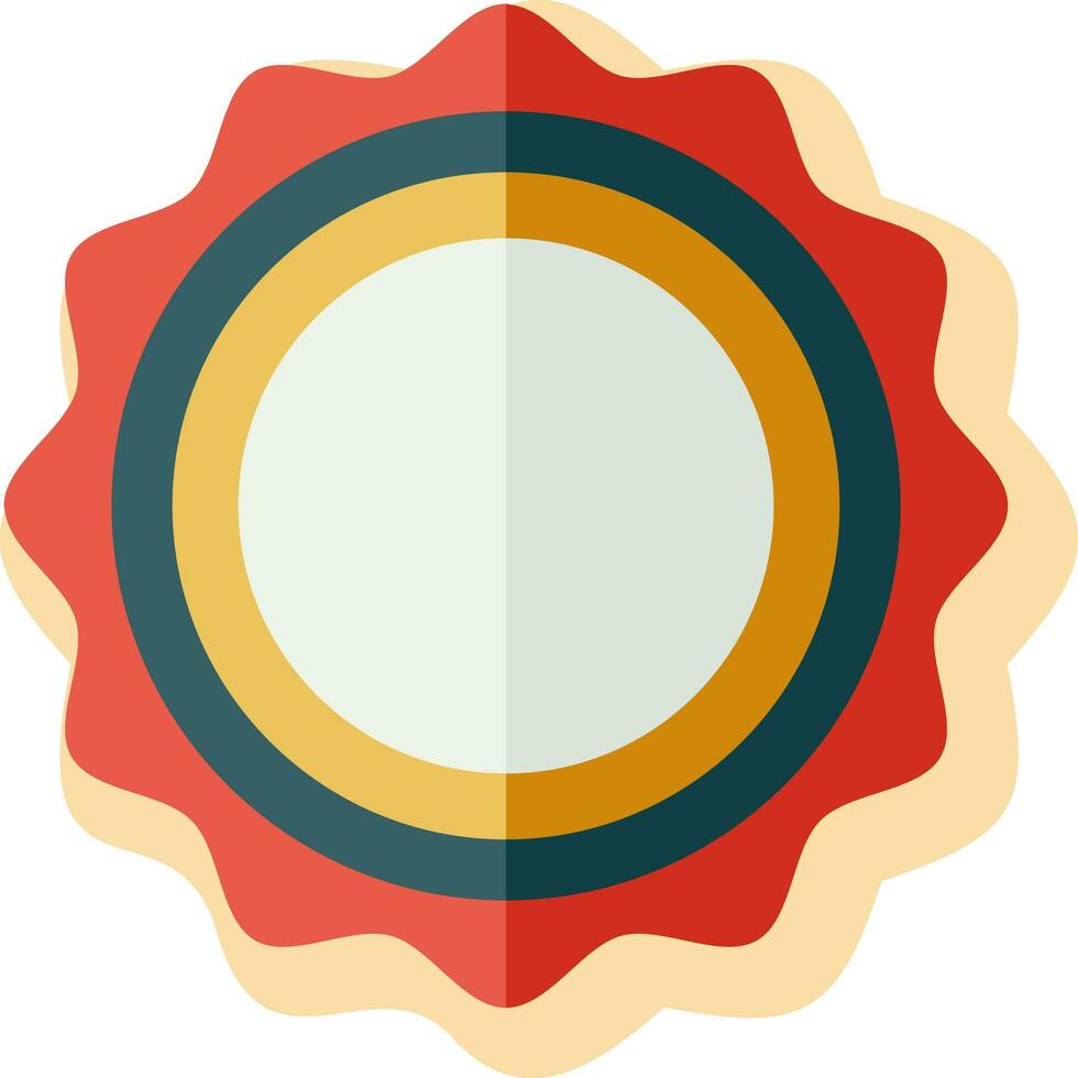 Round Blank Badge Icon In Sticker Style. vector