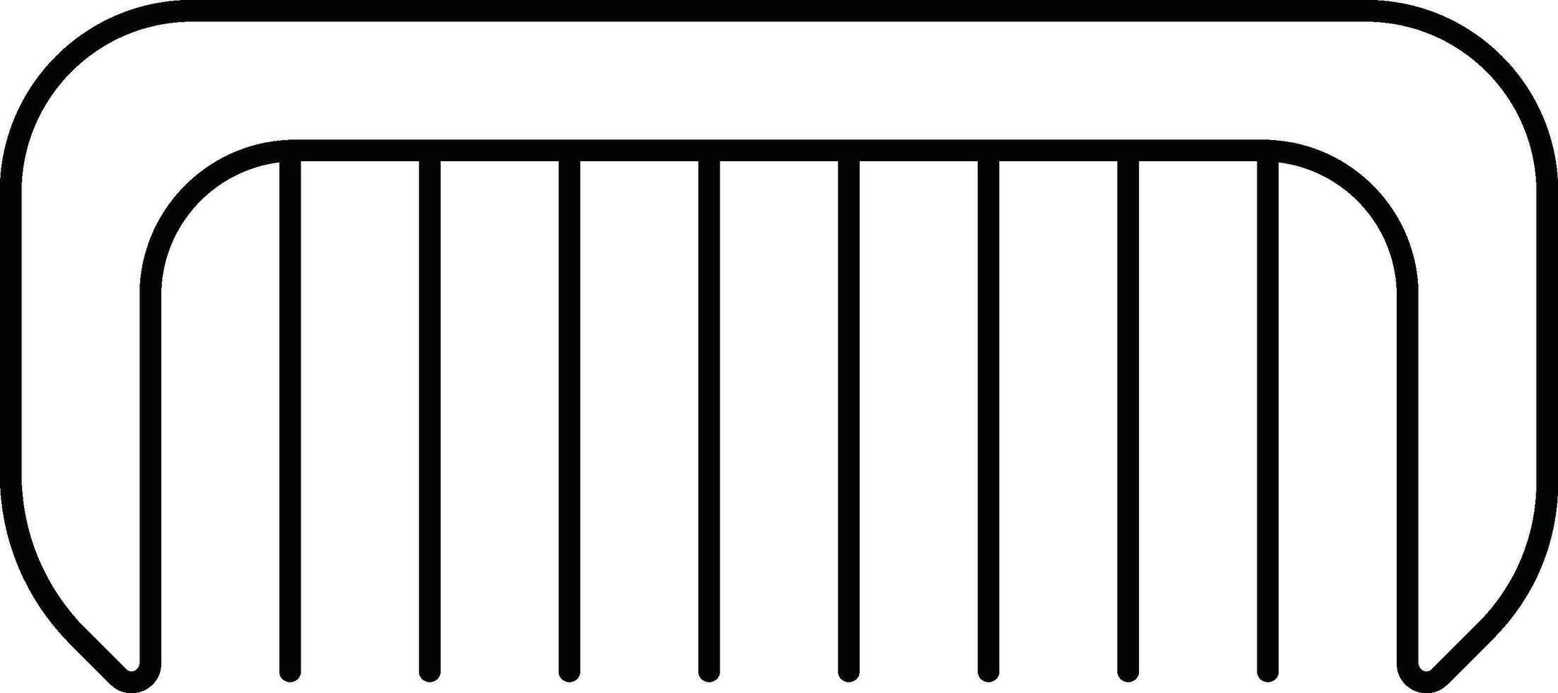 Isolated Comb Icon In Outline Style. vector