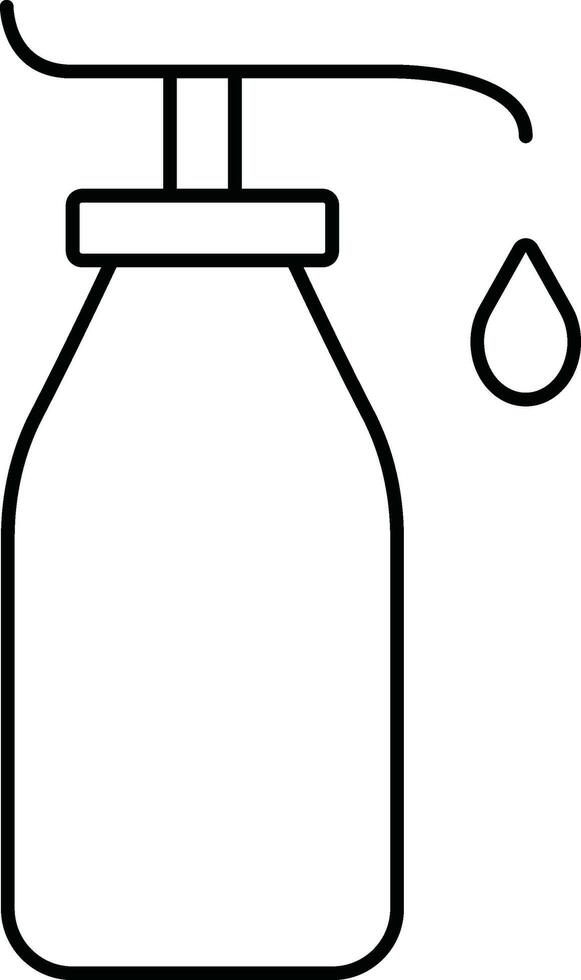 Isolated Pump Bottle Icon In Outline Style. vector