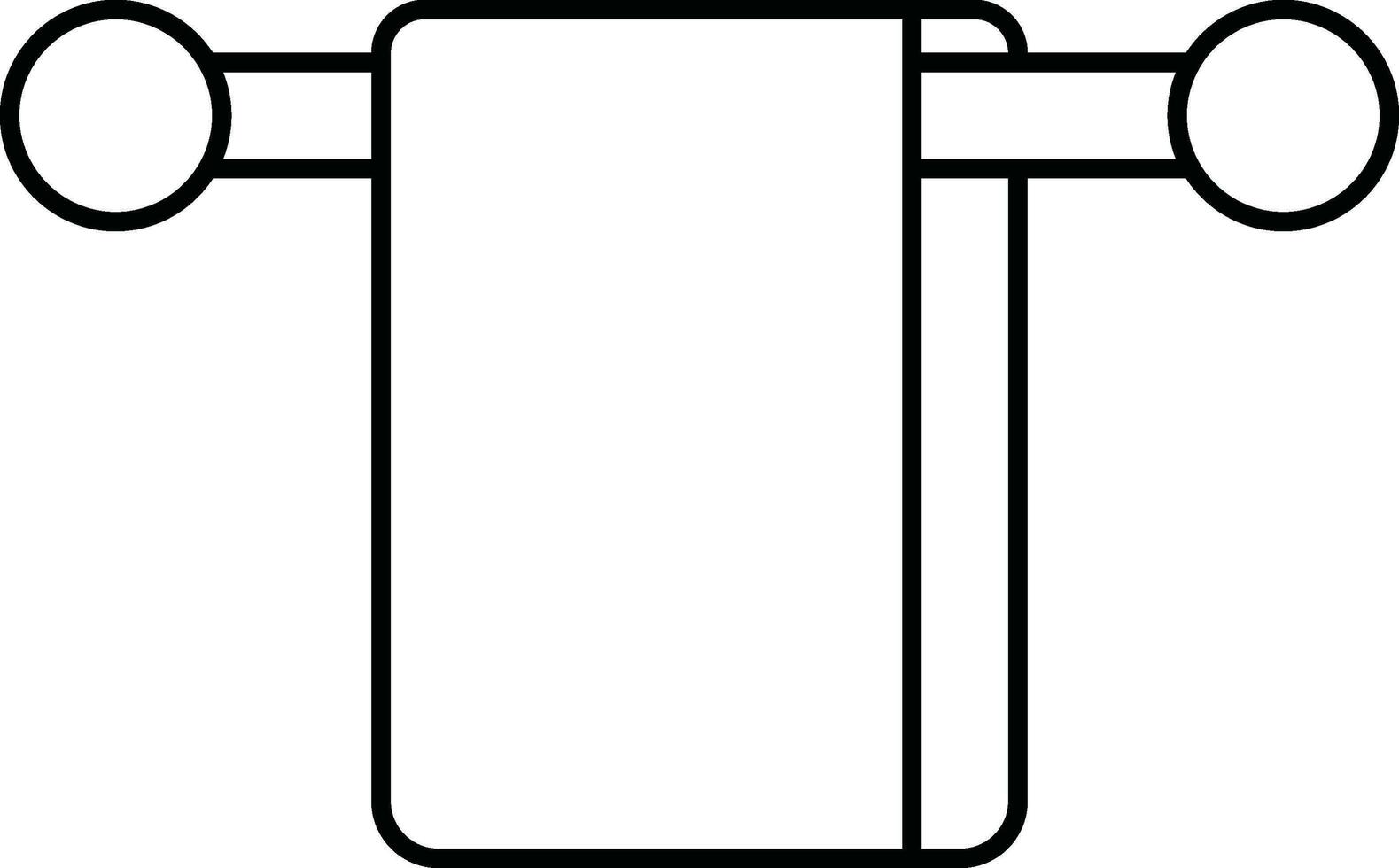 Illustration of Towel On A Hanger Icon In Outline Style. vector