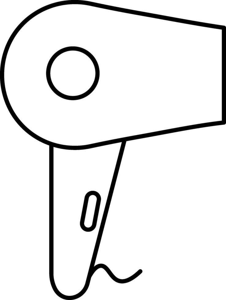 Isolated Hair Dryer Icon In Outline Style. vector