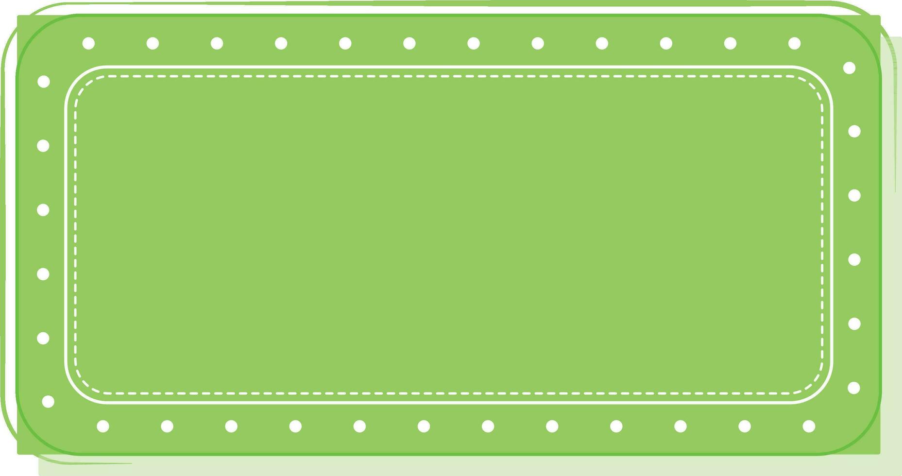 Empty Rectangle Frame Or Label Element In Green Color. vector