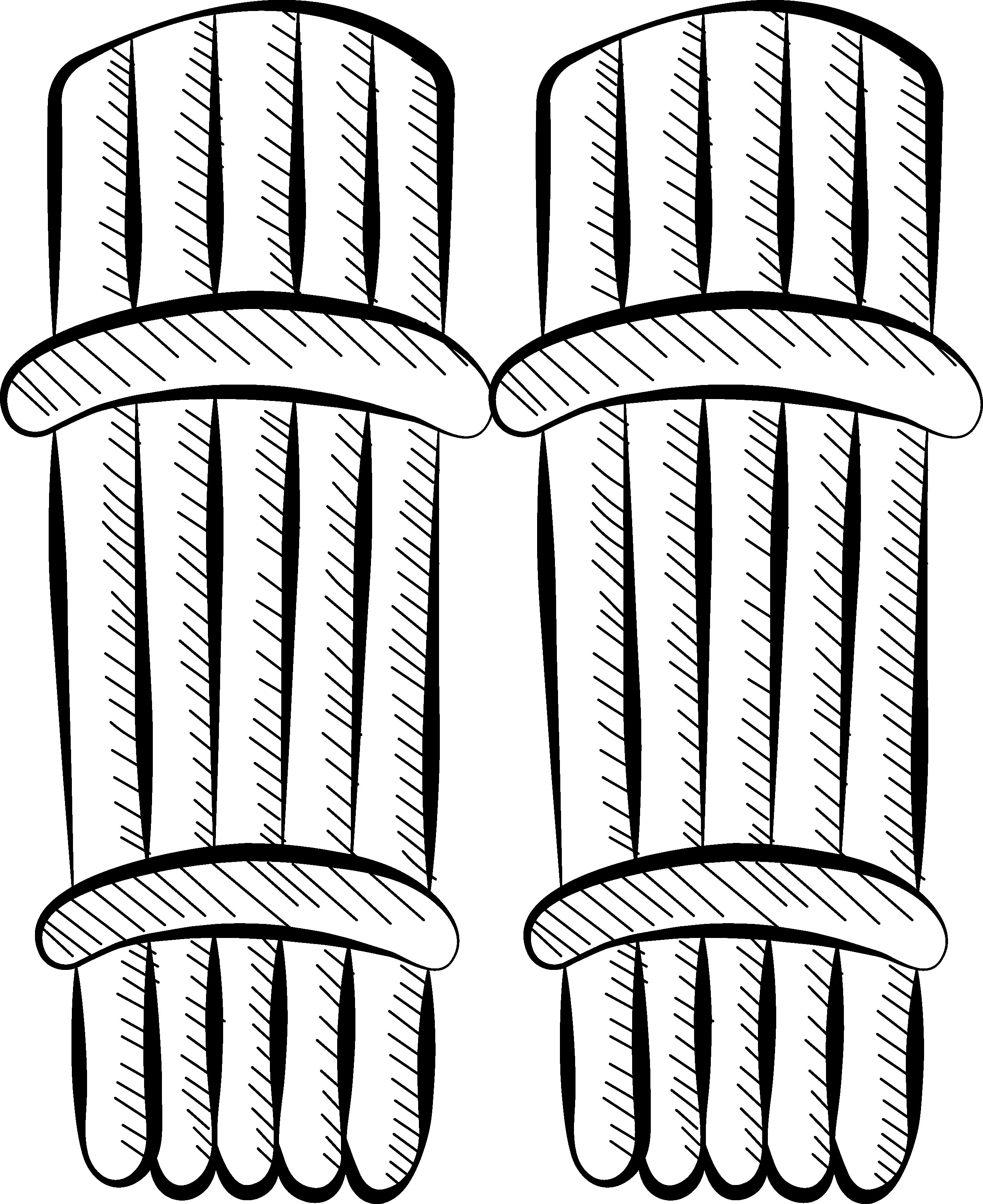 Black Hand Drawn Illustration Of Cricket Pad Icon. 24557351 Vector Art