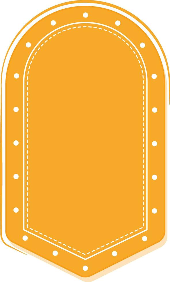 Empty Label Or Frame Element In Chrome Yellow Color. vector
