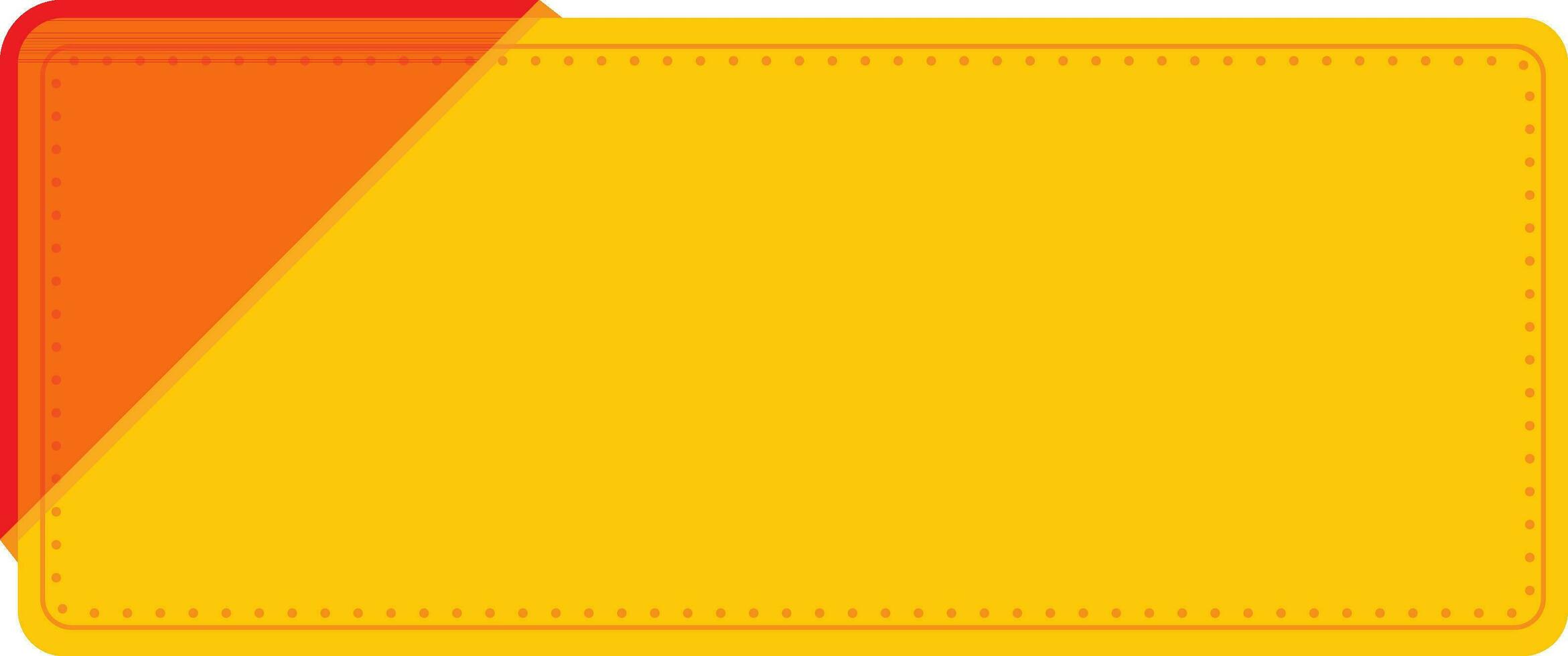 Empty Paper Rectangle Label Or Sticker Element In Chrome Yellow And Red Color. vector