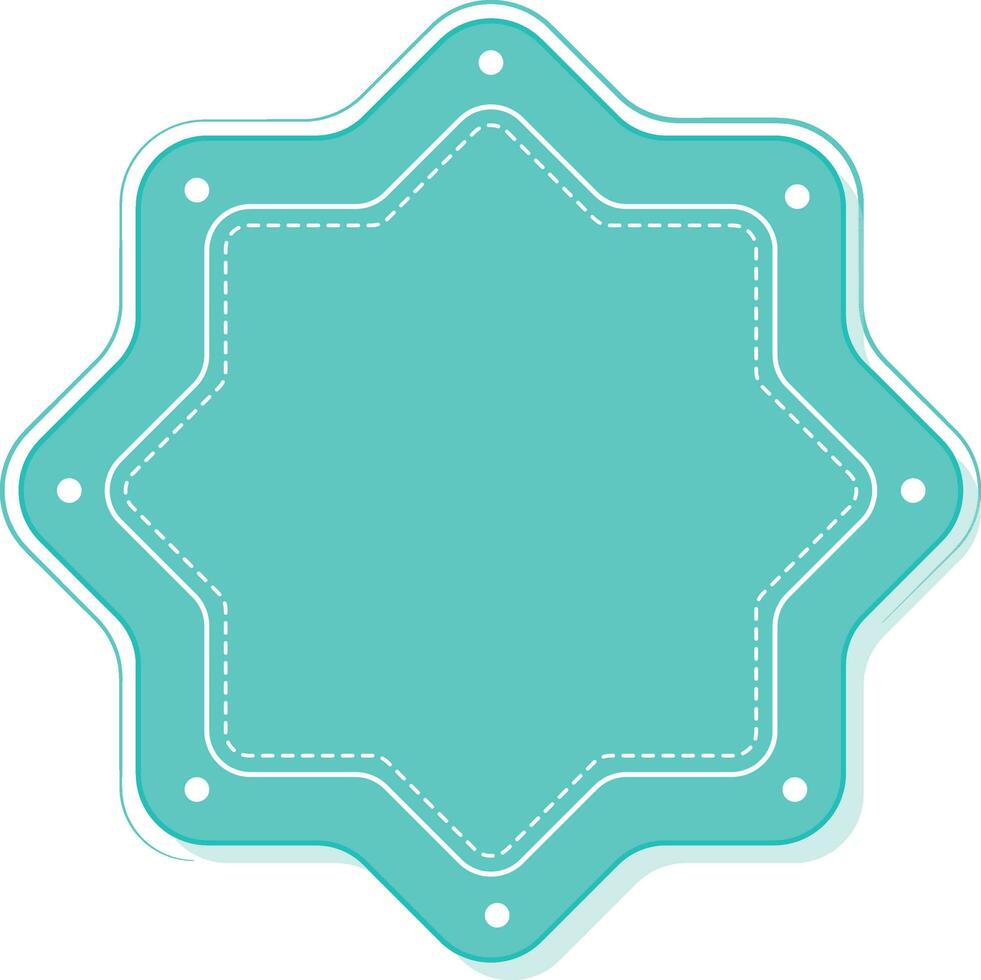 Blank Star Label Or Frame Element In Blue Color. vector