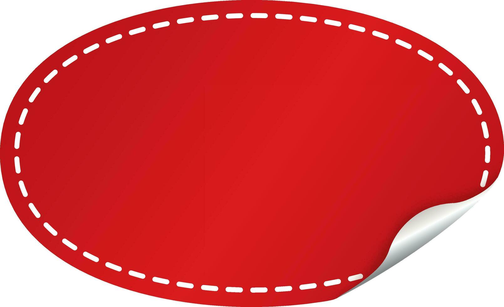 Blank Paper Round Badge Or Label In Red Color. vector