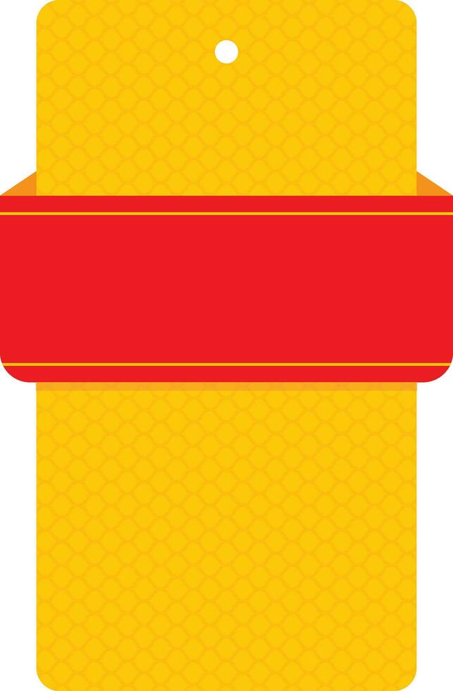 Empty Paper Label Or Sticker Element In Chrome Yellow And Red Color. vector