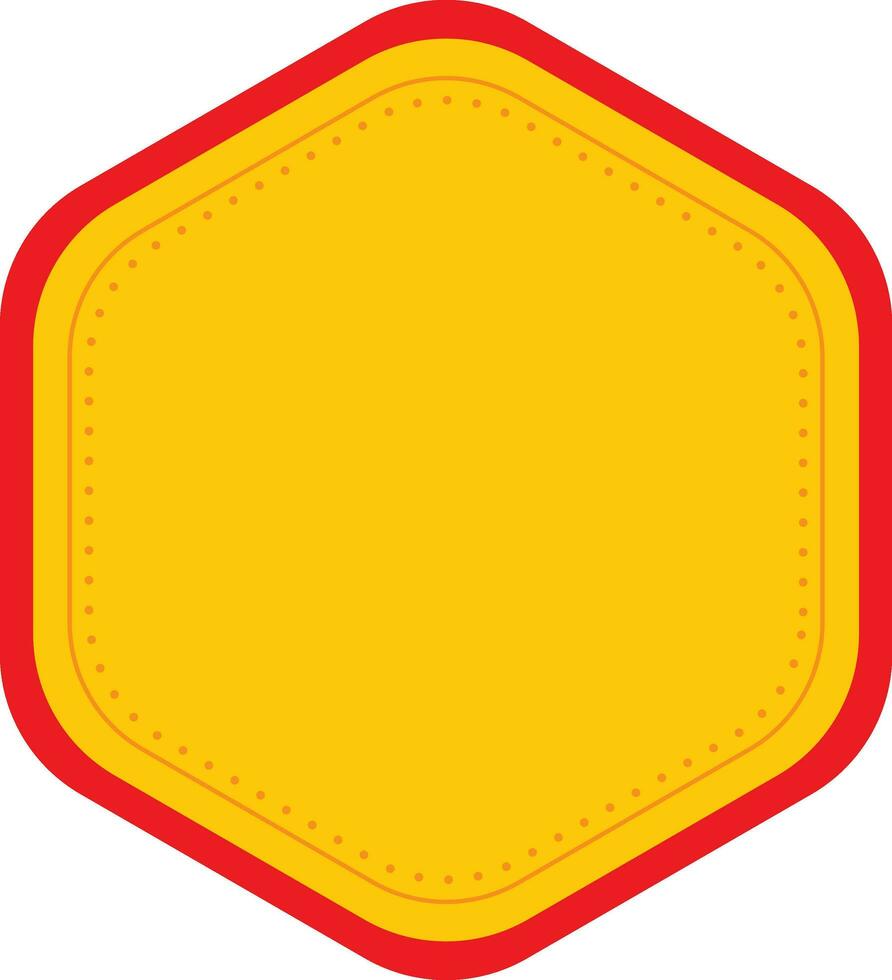 Blank Hexagon Frame Element In Yellow Color. vector