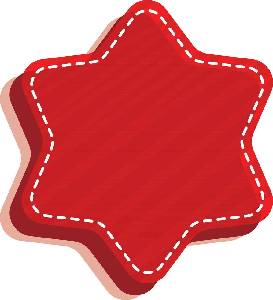 Empty Star Label Or Frame Element In Red Color. vector