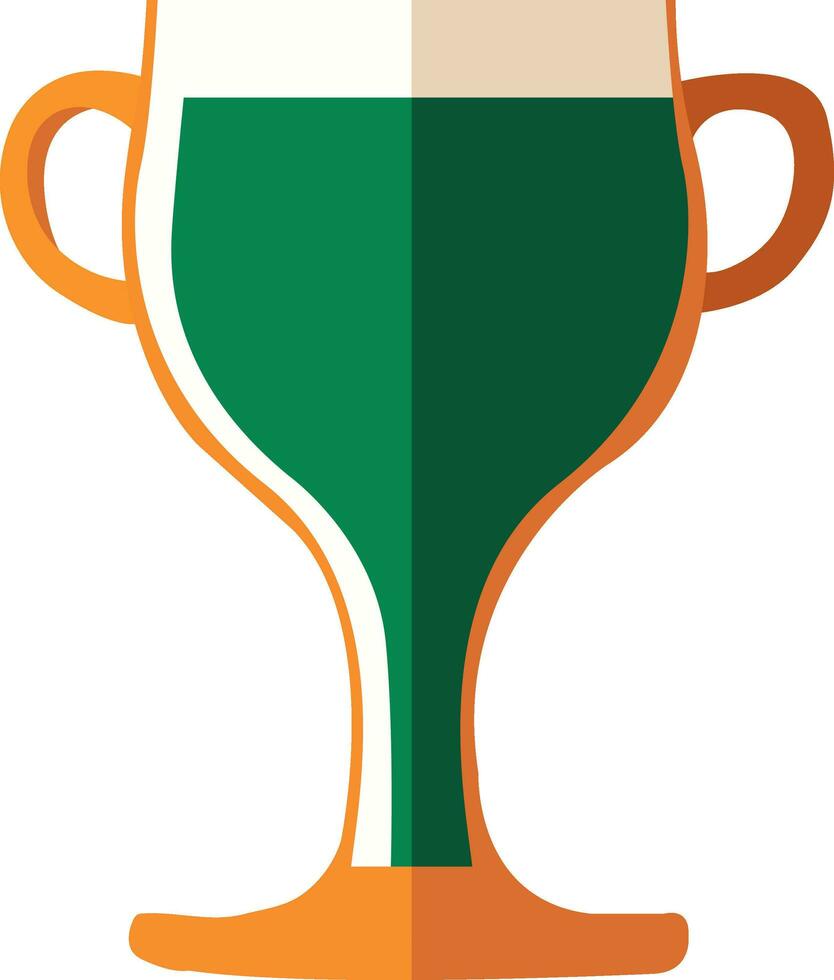 Isolated Green Drink Goblet Icon In Sticker Or Label Style. vector