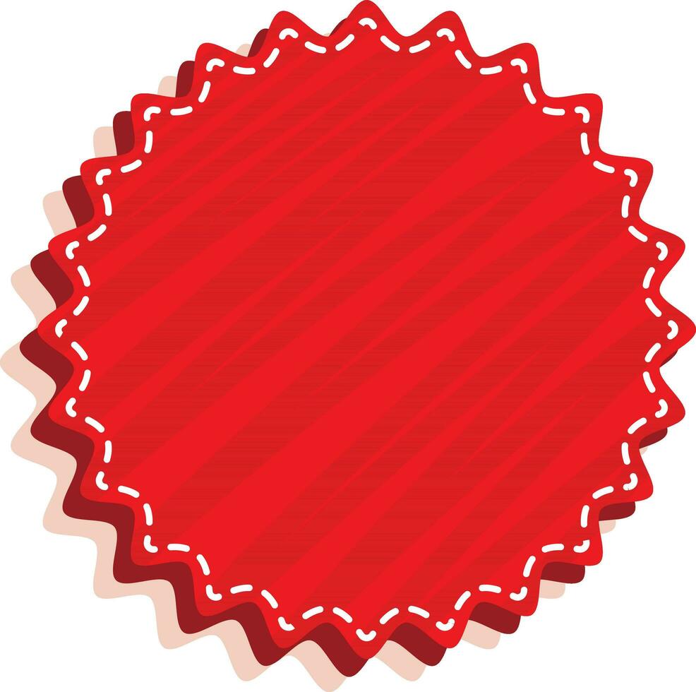 Empty Round Label Or Badge Element In Red Color. vector