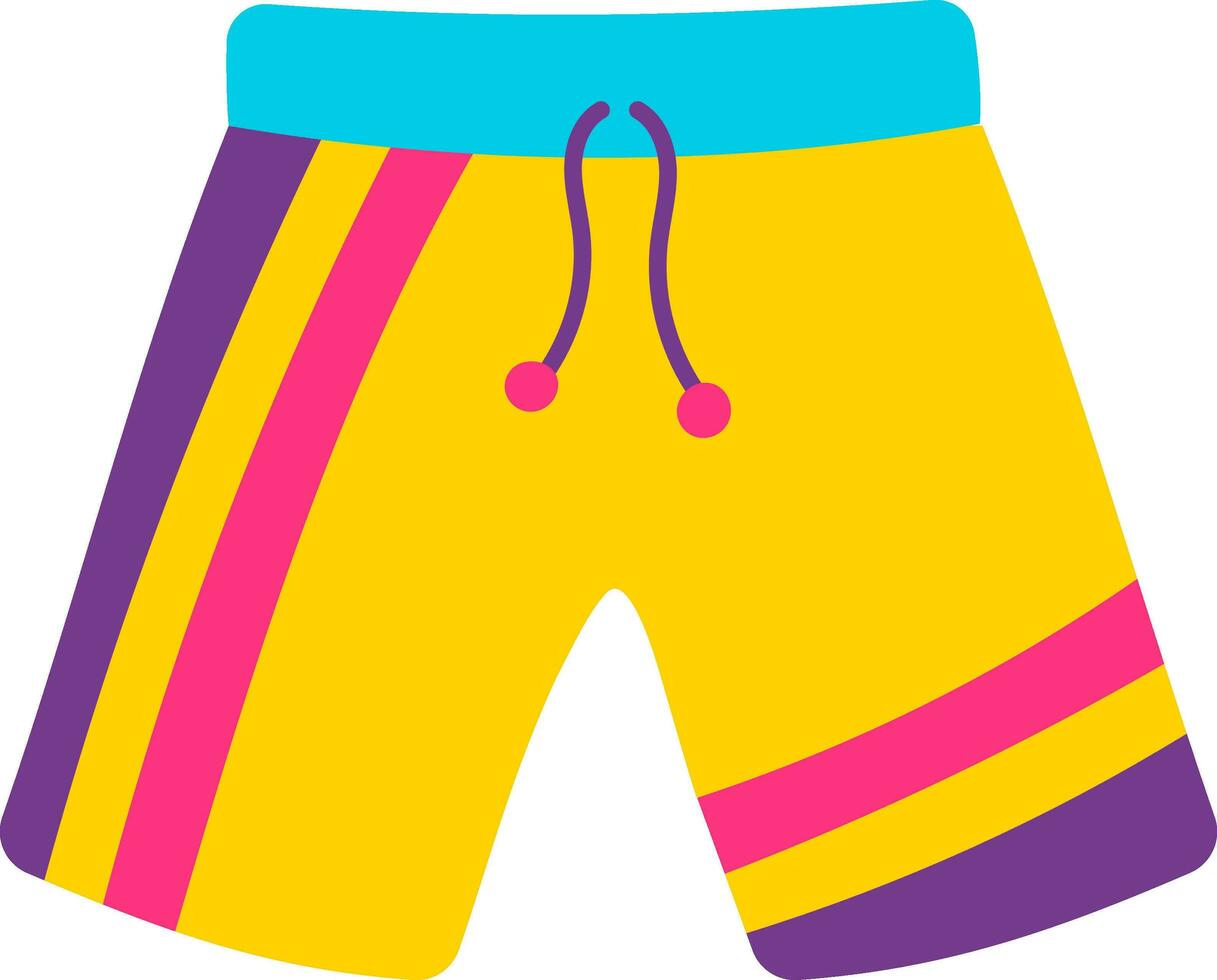 vistoso pantalones cortos icono en plano estilo. vector