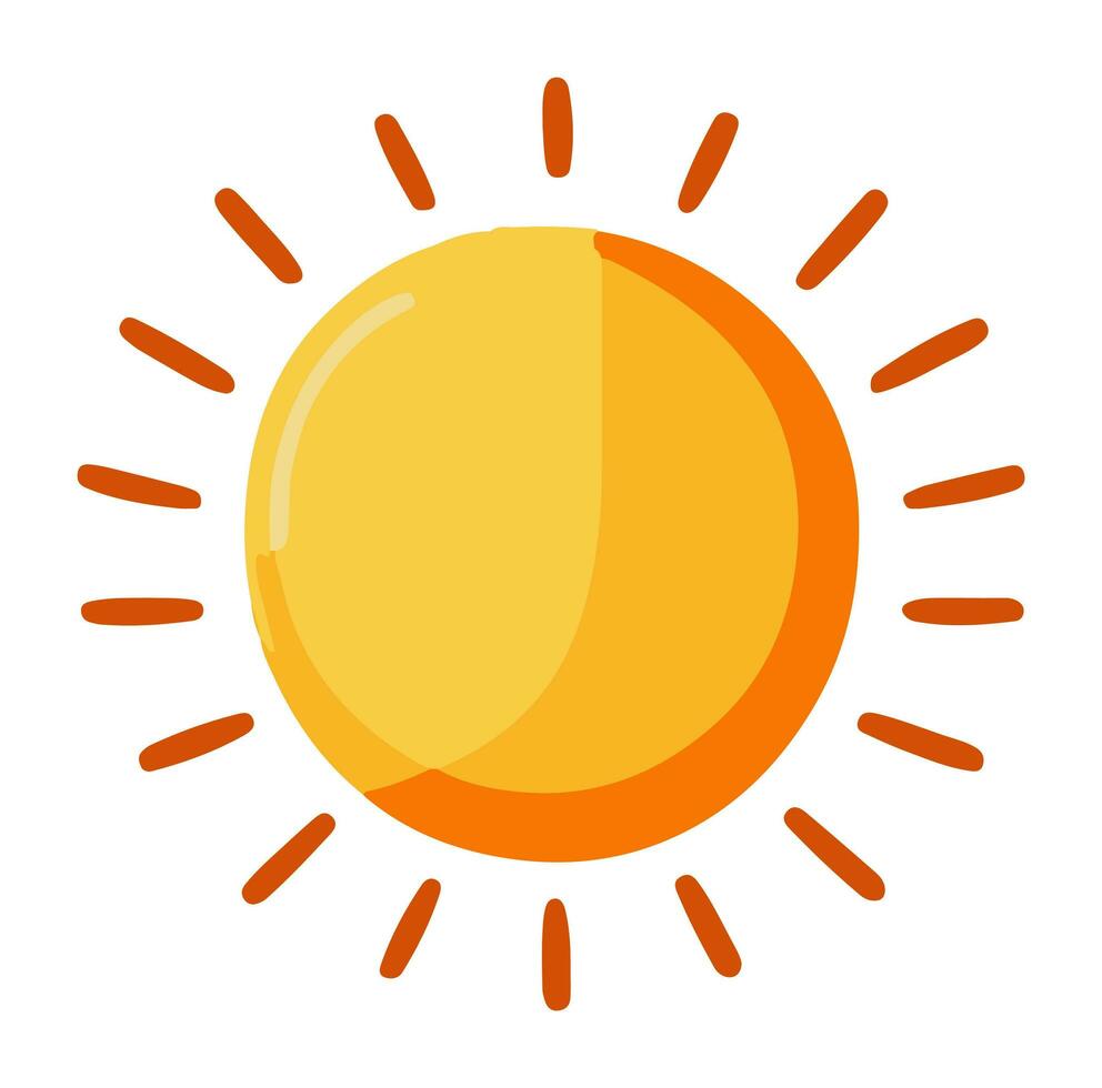 Illustration of Sun Element In Flat Style. vector