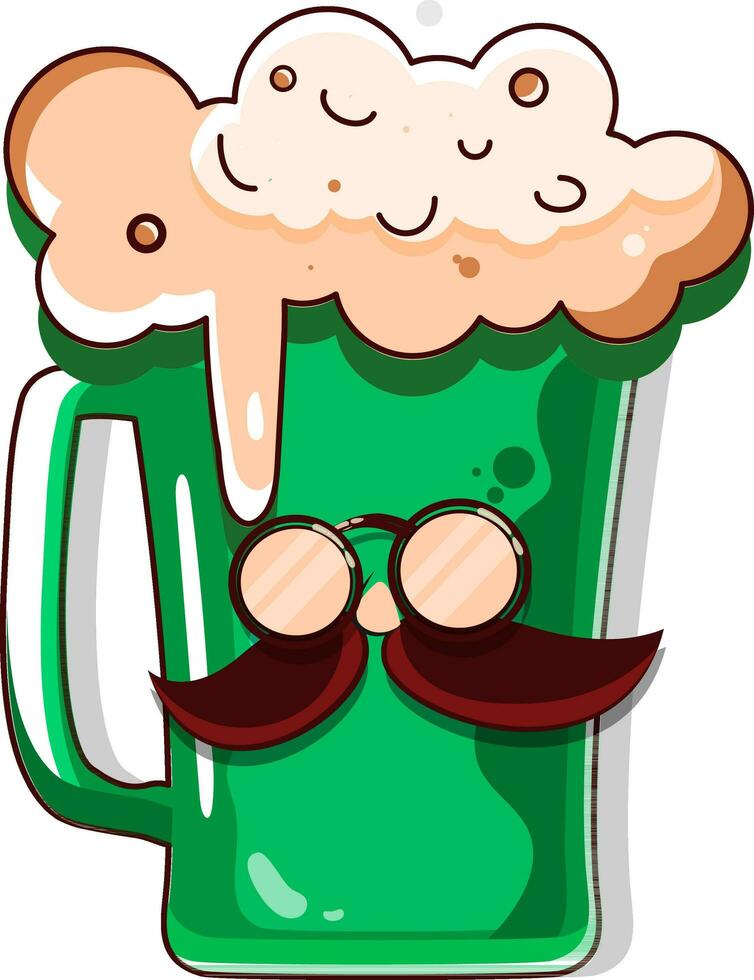 Mascot Beer Mug Doodle Vector. vector