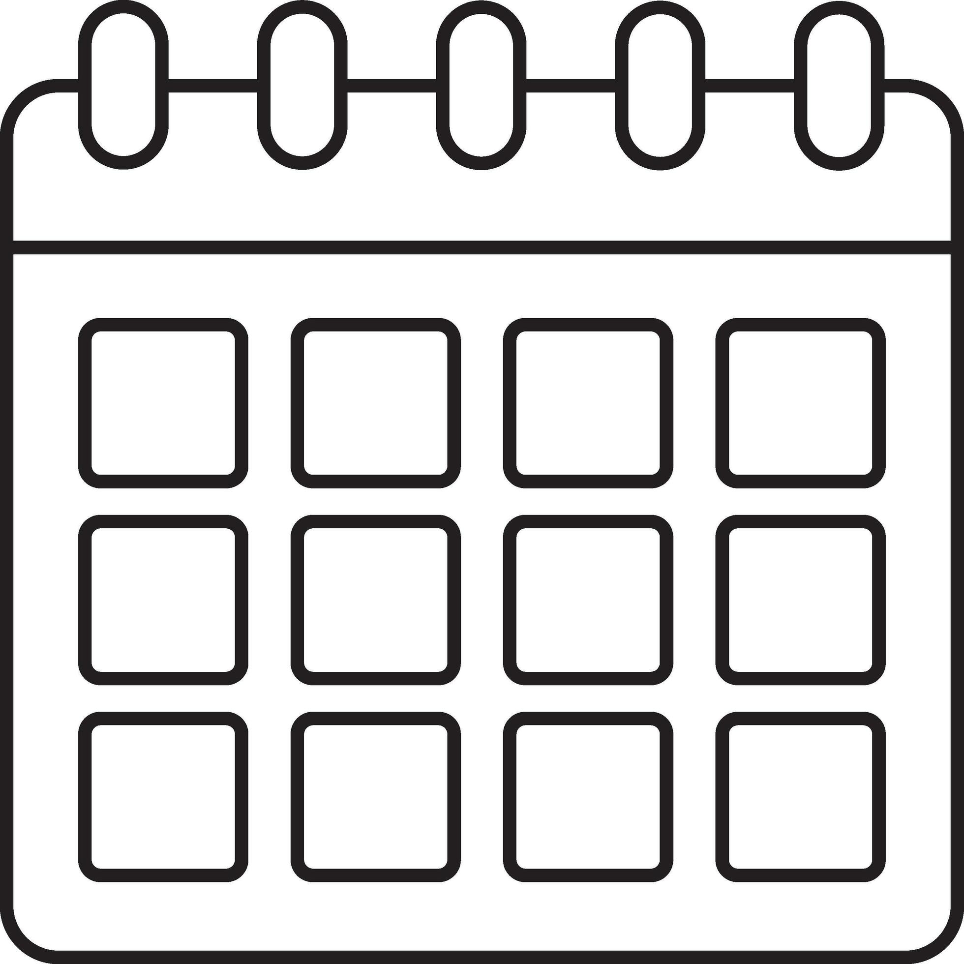 Black Thin Line Calendar Icon. 24557667 Vector Art at Vecteezy